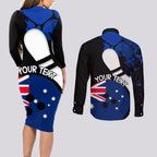 Personalised Australia Bowling Born To Bowl Couples Matching Long Sleeve Bodycon Dress and Long Sleeve Button Shirt Grunge Style