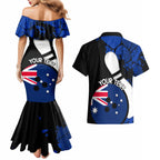 Personalised Australia Bowling Born To Bowl Couples Matching Mermaid Dress and Hawaiian Shirt Grunge Style
