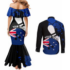 Personalised Australia Bowling Born To Bowl Couples Matching Mermaid Dress and Long Sleeve Button Shirt Grunge Style