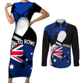 Personalised Australia Bowling Born To Bowl Couples Matching Short Sleeve Bodycon Dress and Long Sleeve Button Shirt Grunge Style