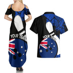 Personalised Australia Bowling Born To Bowl Couples Matching Summer Maxi Dress and Hawaiian Shirt Grunge Style