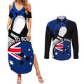 Personalised Australia Bowling Born To Bowl Couples Matching Summer Maxi Dress and Long Sleeve Button Shirt Grunge Style