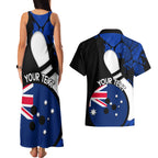 Personalised Australia Bowling Born To Bowl Couples Matching Tank Maxi Dress and Hawaiian Shirt Grunge Style