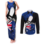 Personalised Australia Bowling Born To Bowl Couples Matching Tank Maxi Dress and Long Sleeve Button Shirt Grunge Style