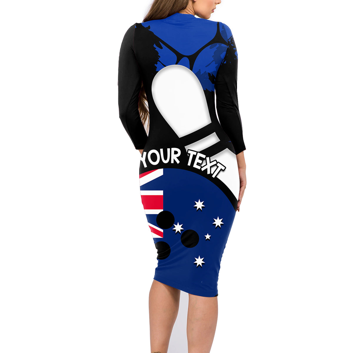 Personalised Australia Bowling Born To Bowl Family Matching Long Sleeve Bodycon Dress and Hawaiian Shirt Grunge Style