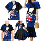 Personalised Australia Bowling Born To Bowl Family Matching Mermaid Dress and Hawaiian Shirt Grunge Style