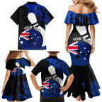 Personalised Australia Bowling Born To Bowl Family Matching Mermaid Dress and Hawaiian Shirt Grunge Style