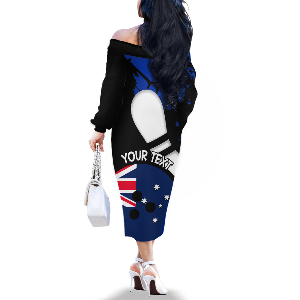 Personalised Australia Bowling Born To Bowl Family Matching Off Shoulder Long Sleeve Dress and Hawaiian Shirt Grunge Style