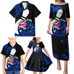Personalised Australia Bowling Born To Bowl Family Matching Puletasi and Hawaiian Shirt Grunge Style