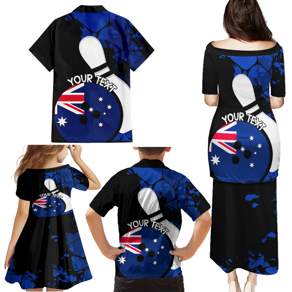 Personalised Australia Bowling Born To Bowl Family Matching Puletasi and Hawaiian Shirt Grunge Style