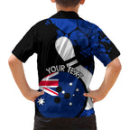 Personalised Australia Bowling Born To Bowl Family Matching Short Sleeve Bodycon Dress and Hawaiian Shirt Grunge Style