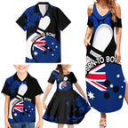 Personalised Australia Bowling Born To Bowl Family Matching Summer Maxi Dress and Hawaiian Shirt Grunge Style