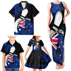 Personalised Australia Bowling Born To Bowl Family Matching Tank Maxi Dress and Hawaiian Shirt Grunge Style