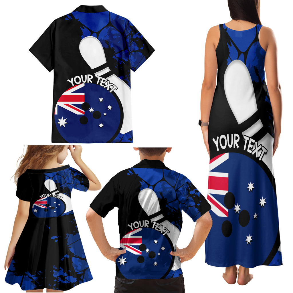 Personalised Australia Bowling Born To Bowl Family Matching Tank Maxi Dress and Hawaiian Shirt Grunge Style