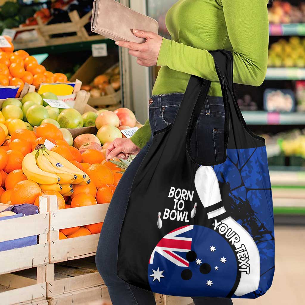 Personalised Australia Bowling Born To Bowl Grocery Bag Grunge Style
