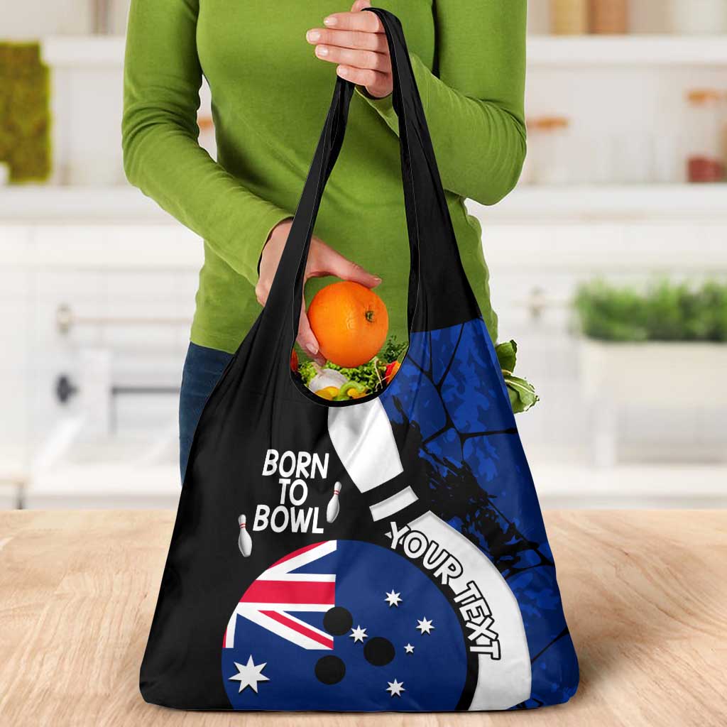 Personalised Australia Bowling Born To Bowl Grocery Bag Grunge Style