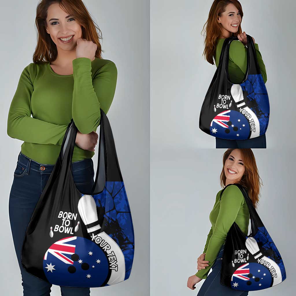 Personalised Australia Bowling Born To Bowl Grocery Bag Grunge Style