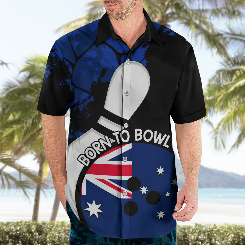 Personalised Australia Bowling Born To Bowl Hawaiian Shirt Grunge Style