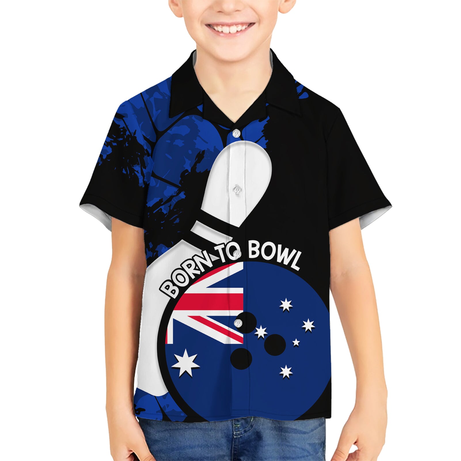 Personalised Australia Bowling Born To Bowl Hawaiian Shirt Grunge Style