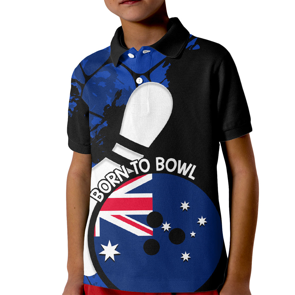Personalised Australia Bowling Born To Bowl Kid Polo Shirt Grunge Style