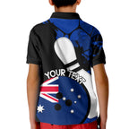 Personalised Australia Bowling Born To Bowl Kid Polo Shirt Grunge Style
