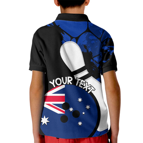 Personalised Australia Bowling Born To Bowl Kid Polo Shirt Grunge Style