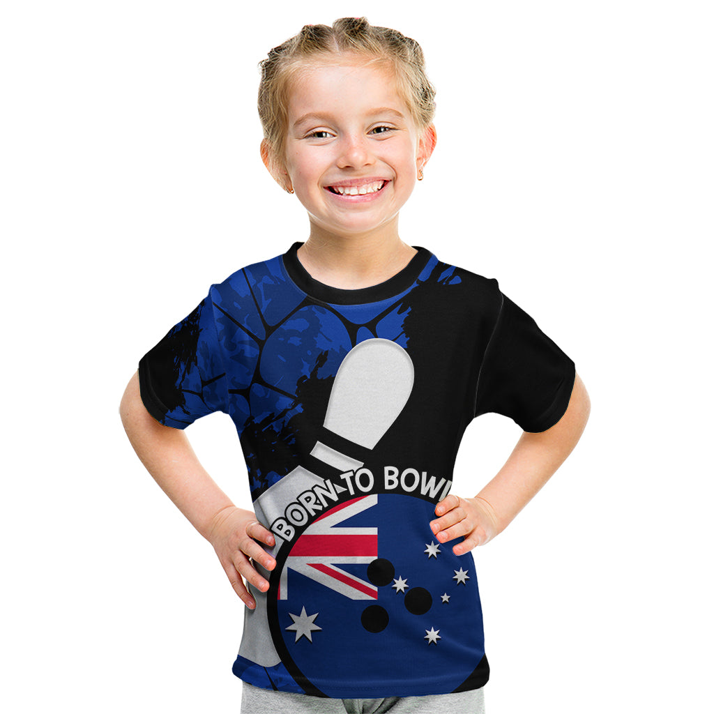 Personalised Australia Bowling Born To Bowl Kid T Shirt Grunge Style
