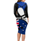 Personalised Australia Bowling Born To Bowl Long Sleeve Bodycon Dress Grunge Style