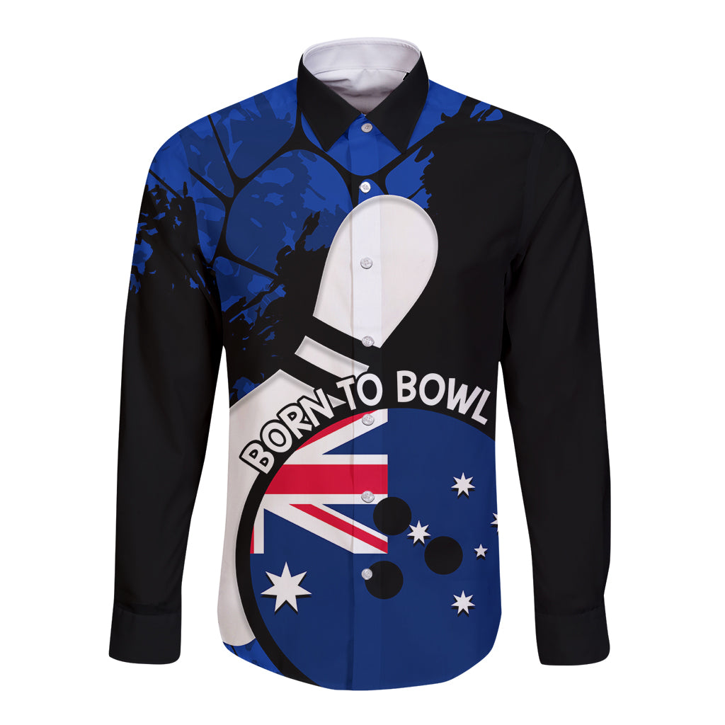 Personalised Australia Bowling Born To Bowl Long Sleeve Button Shirt Grunge Style