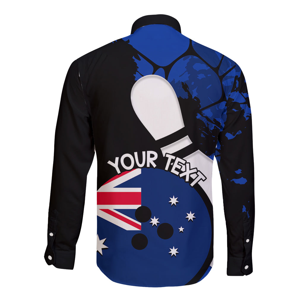 Personalised Australia Bowling Born To Bowl Long Sleeve Button Shirt Grunge Style