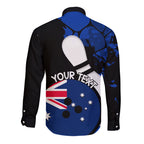 Personalised Australia Bowling Born To Bowl Long Sleeve Button Shirt Grunge Style