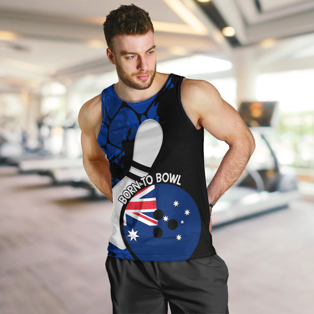 Personalised Australia Bowling Born To Bowl Men Tank Top Grunge Style