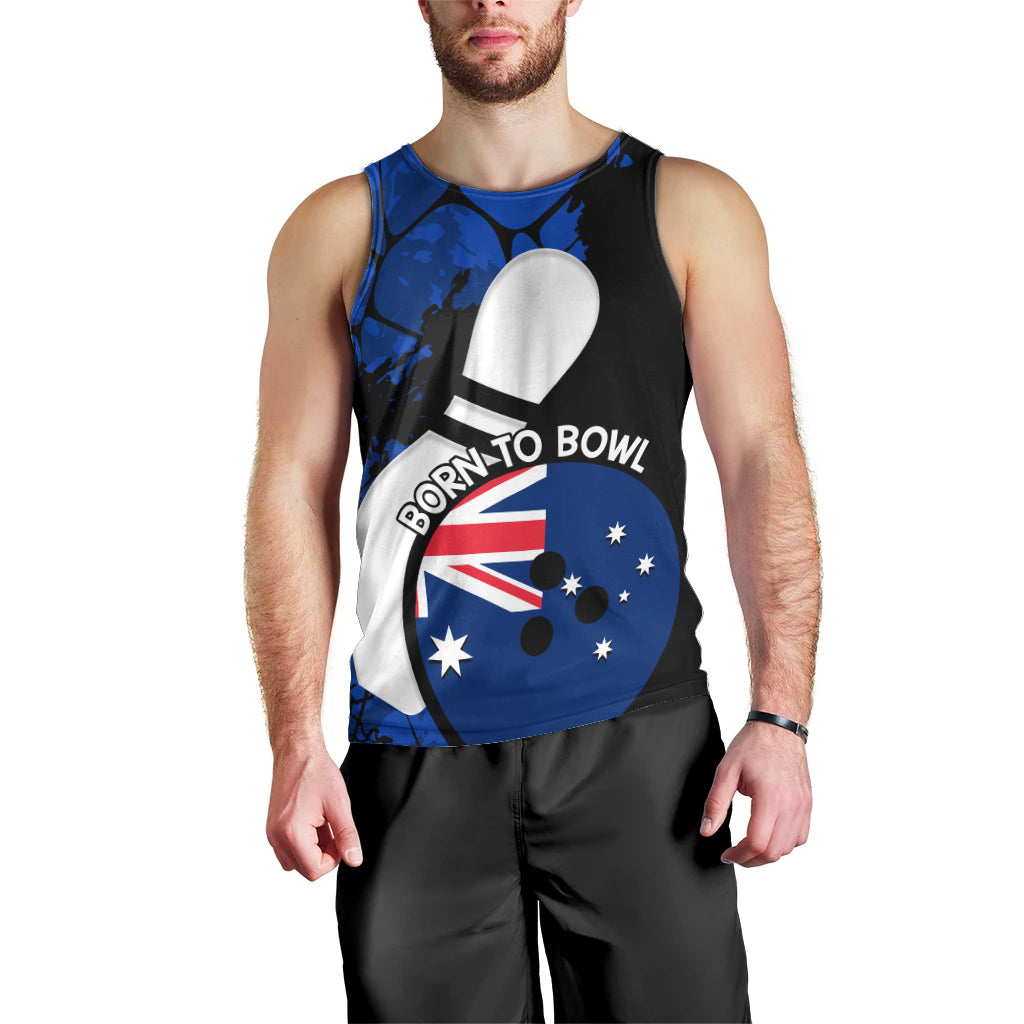 Personalised Australia Bowling Born To Bowl Men Tank Top Grunge Style