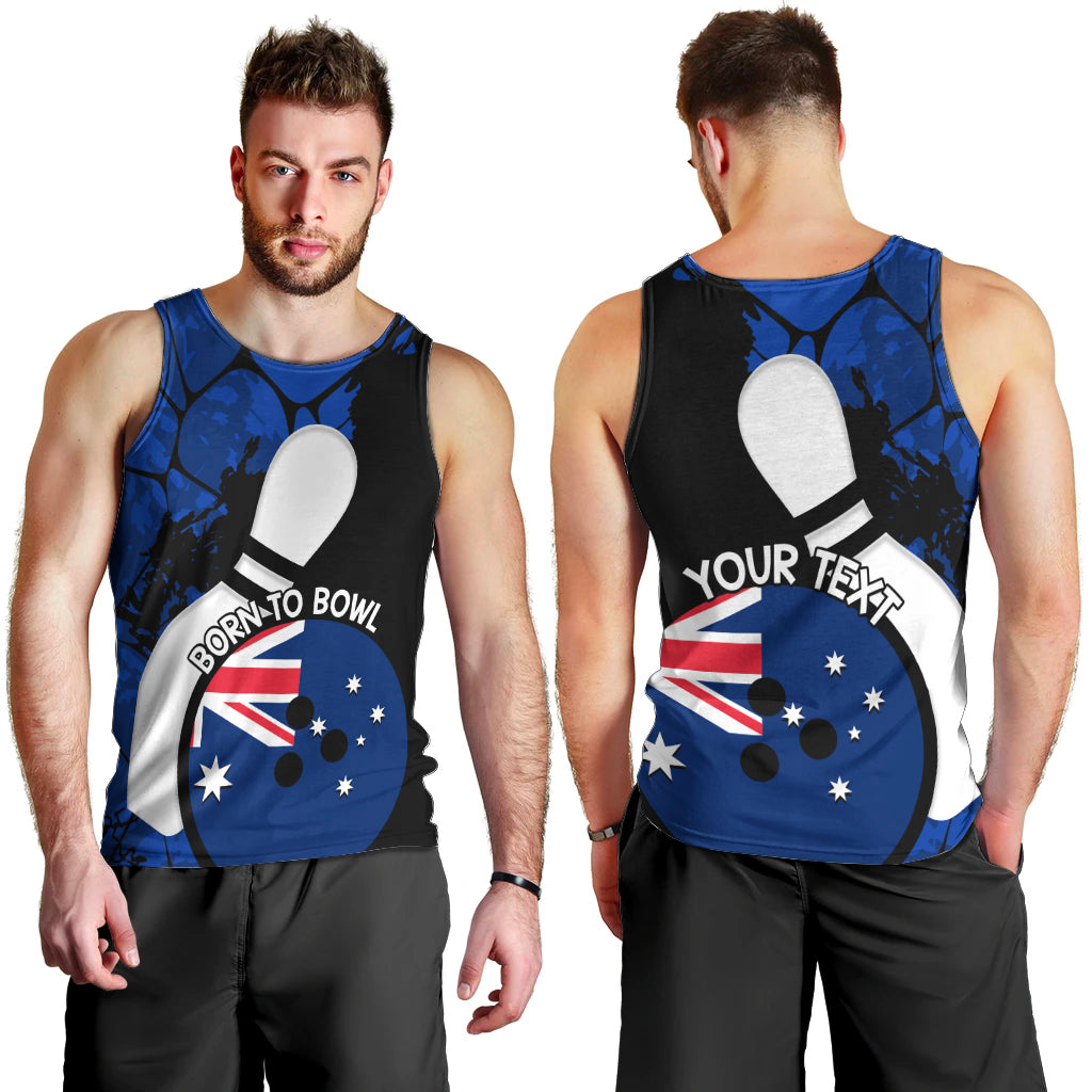 Personalised Australia Bowling Born To Bowl Men Tank Top Grunge Style