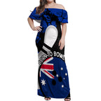 Personalised Australia Bowling Born To Bowl Off Shoulder Maxi Dress Grunge Style