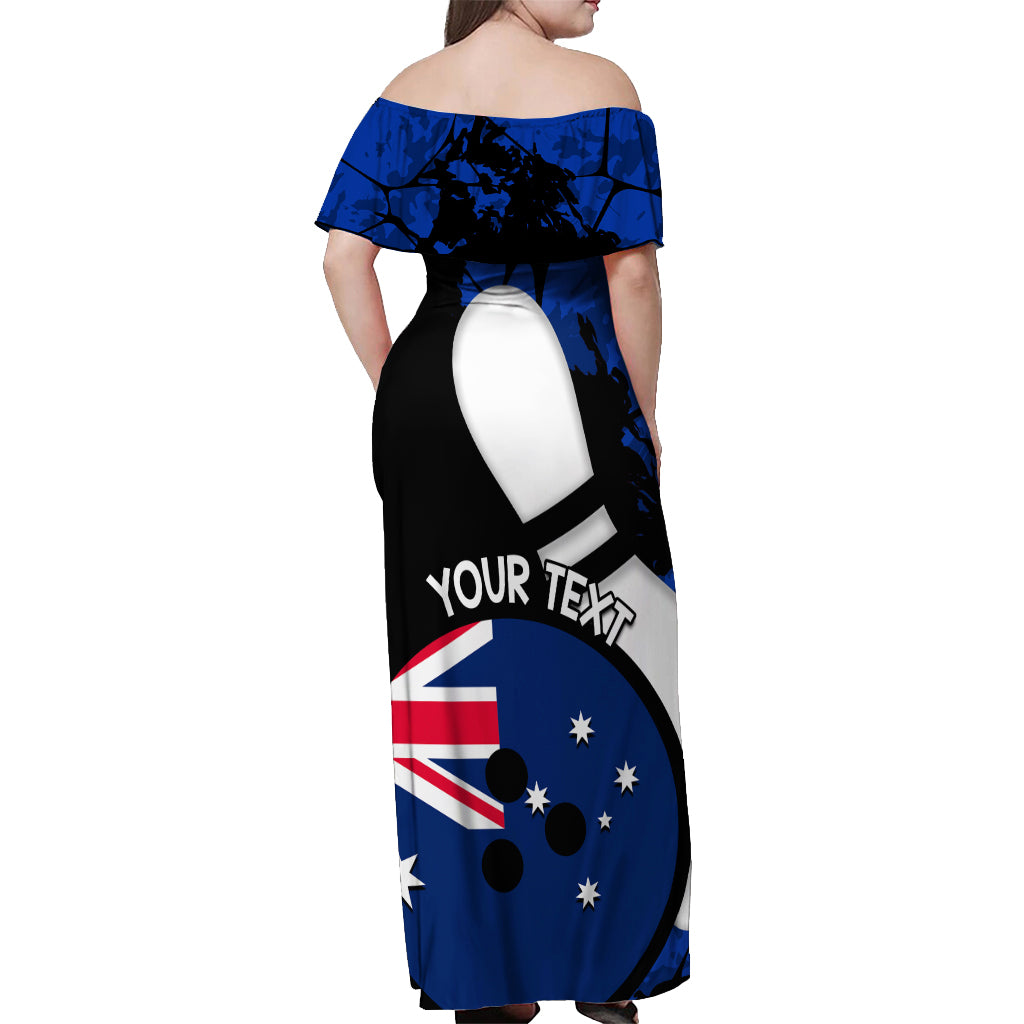 Personalised Australia Bowling Born To Bowl Off Shoulder Maxi Dress Grunge Style