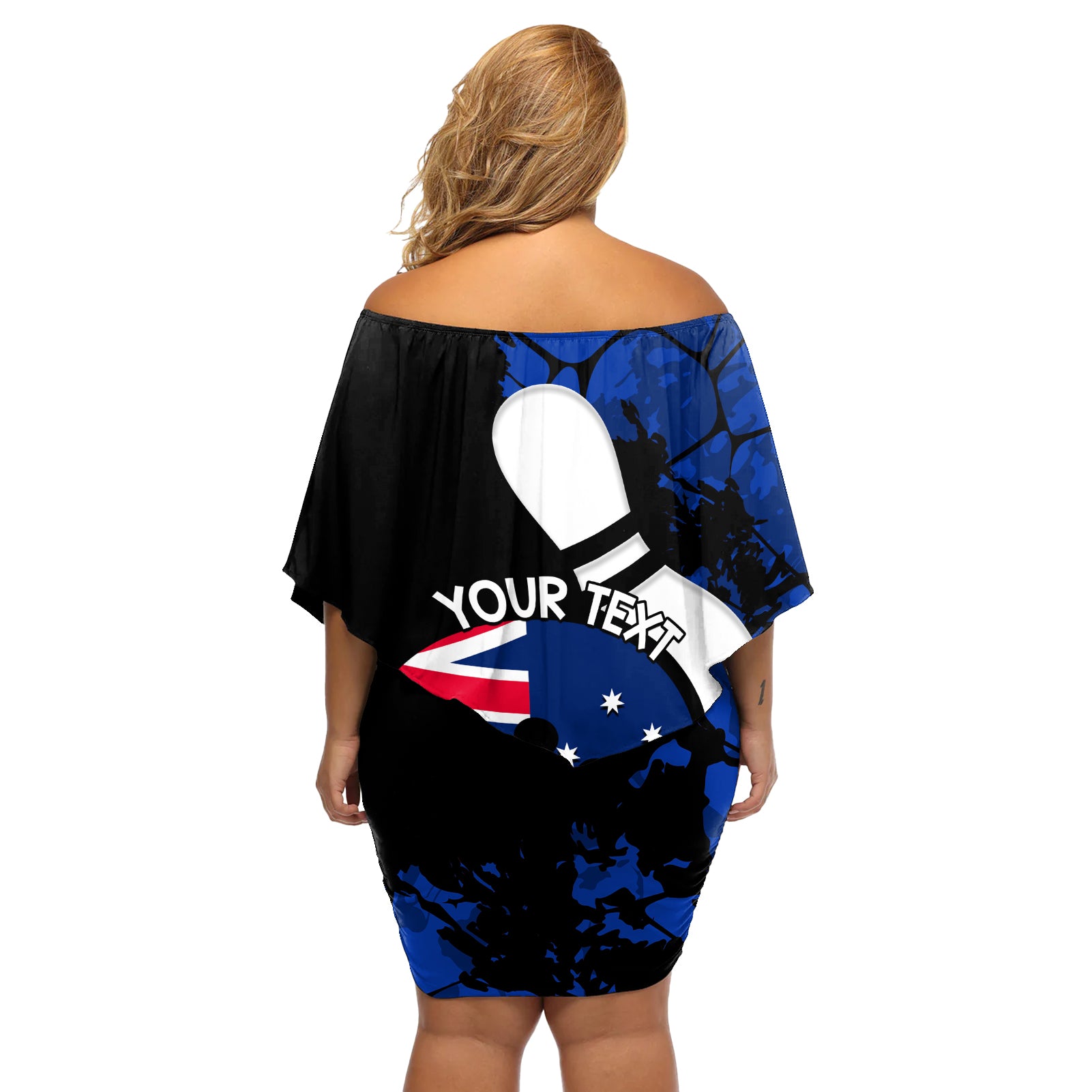 Personalised Australia Bowling Born To Bowl Off Shoulder Short Dress Grunge Style