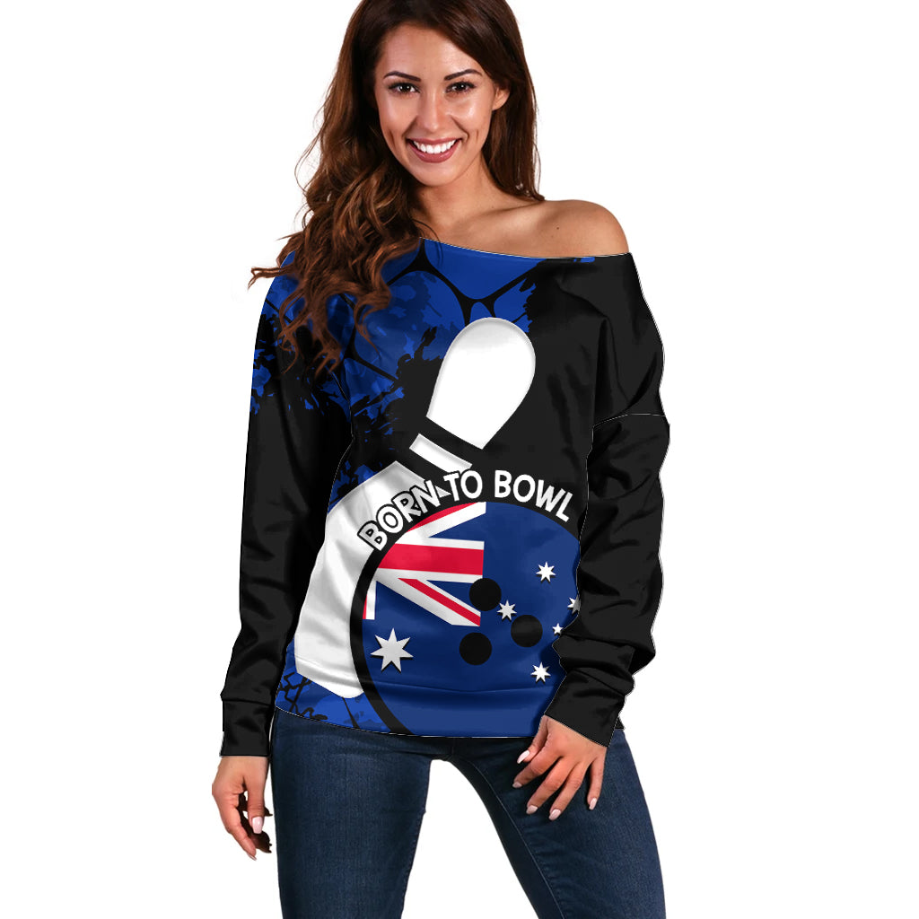 Personalised Australia Bowling Born To Bowl Off Shoulder Sweater Grunge Style
