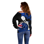 Personalised Australia Bowling Born To Bowl Off Shoulder Sweater Grunge Style