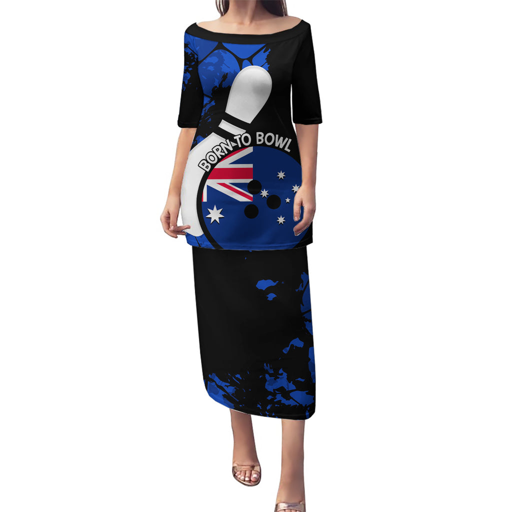Personalised Australia Bowling Born To Bowl Puletasi Grunge Style