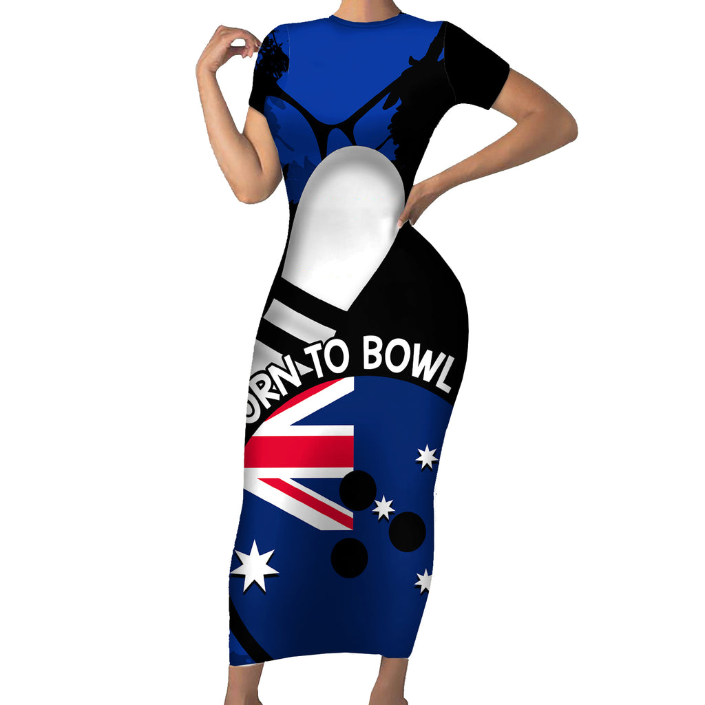 Personalised Australia Bowling Born To Bowl Short Sleeve Bodycon Dress Grunge Style