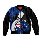 Personalised Australia Bowling Born To Bowl Sleeve Zip Bomber Jacket Grunge Style