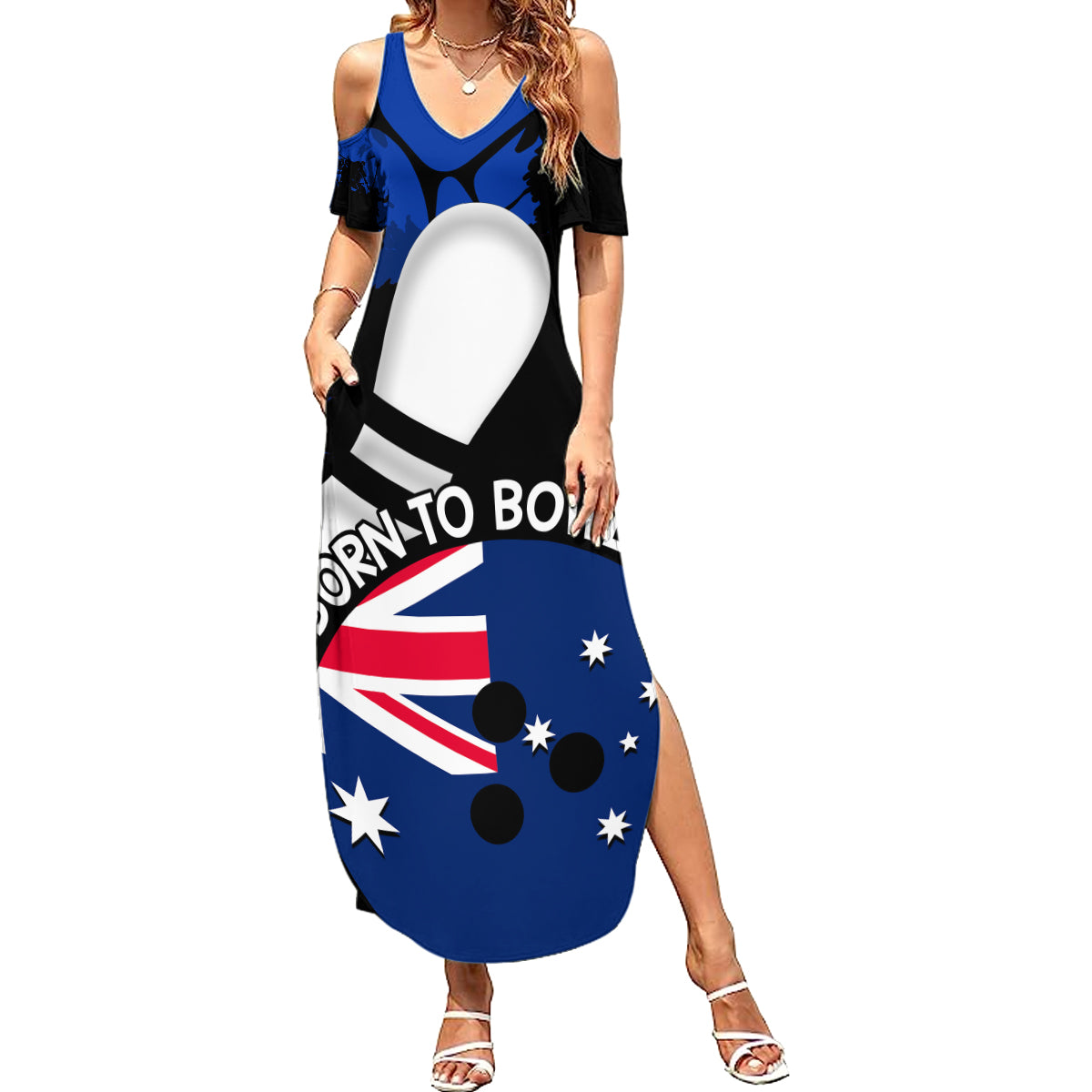Personalised Australia Bowling Born To Bowl Summer Maxi Dress Grunge Style