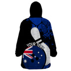 Personalised Australia Bowling Born To Bowl Wearable Blanket Hoodie Grunge Style