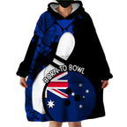 Personalised Australia Bowling Born To Bowl Wearable Blanket Hoodie Grunge Style