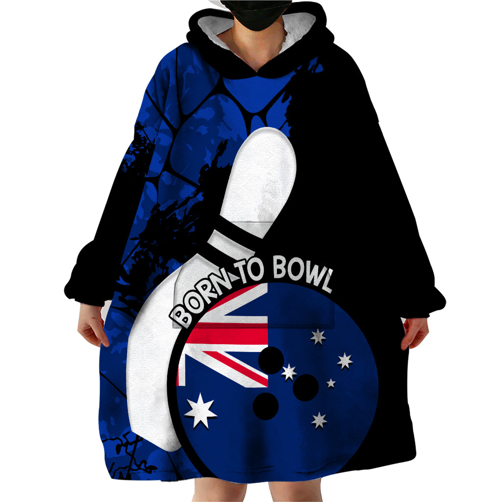 Personalised Australia Bowling Born To Bowl Wearable Blanket Hoodie Grunge Style