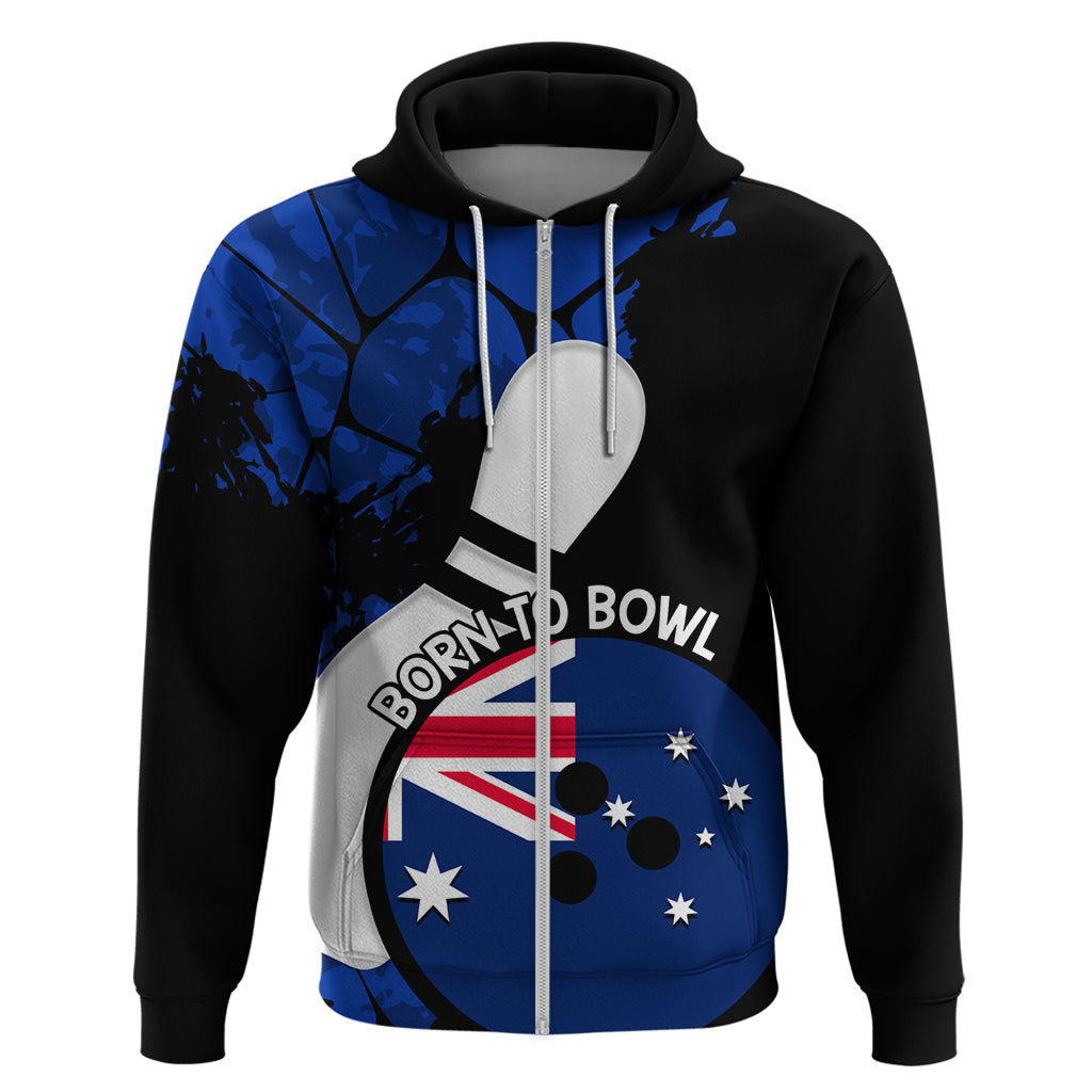Personalised Australia Bowling Born To Bowl Zip Hoodie Grunge Style