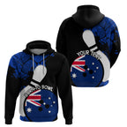 Personalised Australia Bowling Born To Bowl Zip Hoodie Grunge Style