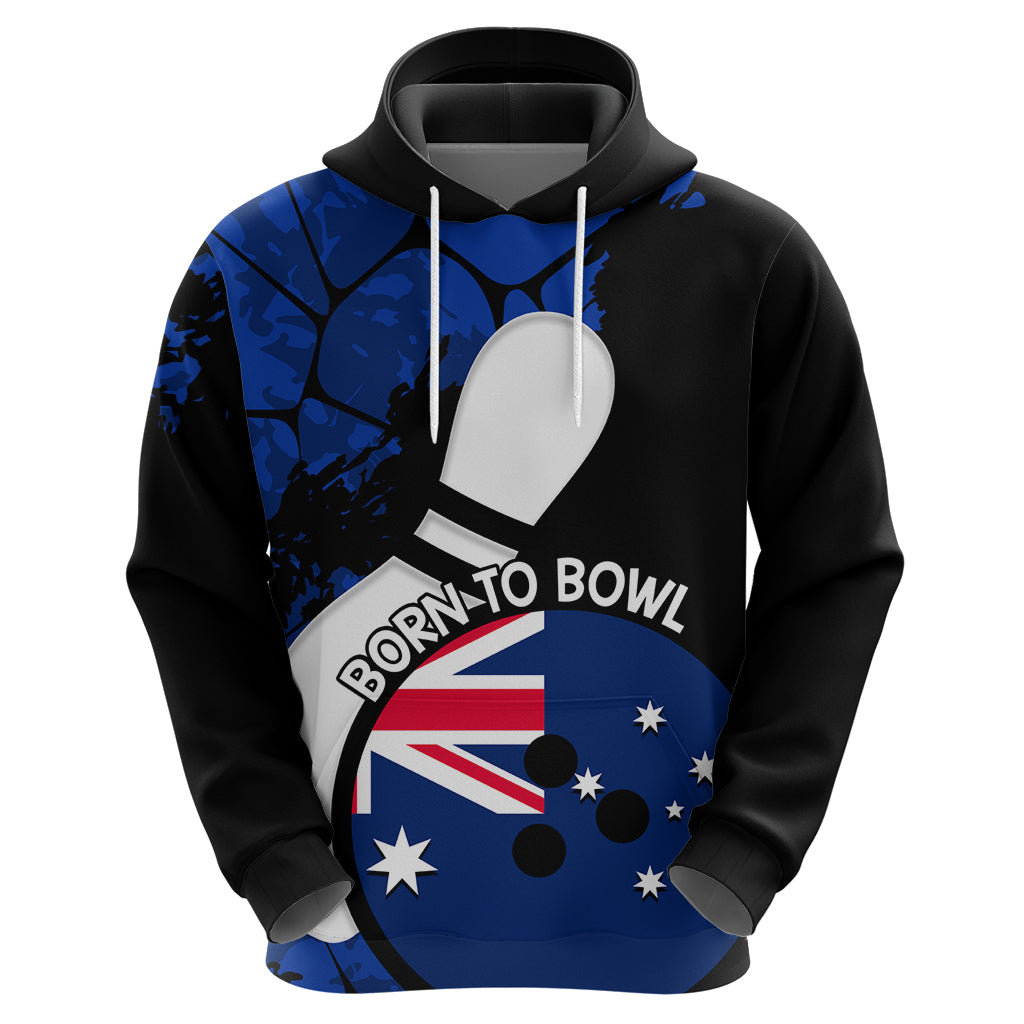 Personalised Australia Bowling Born To Bowl Zip Hoodie Grunge Style