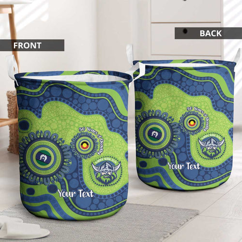 Canberra Raiders NAIDOC Week 2026 Personalised Laundry Basket 50 Years of Deadly Aboriginal Art